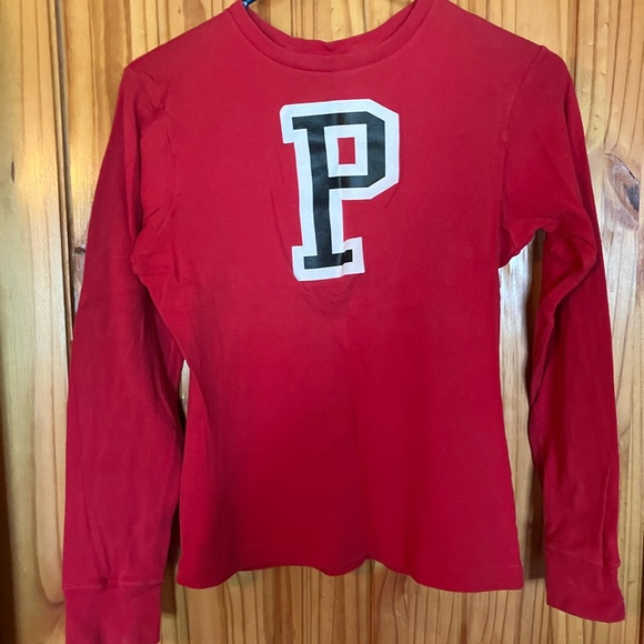 Vintage 90’s Ralph Lauren Red P Long Sleeve Shirt - Picture 1 of 5